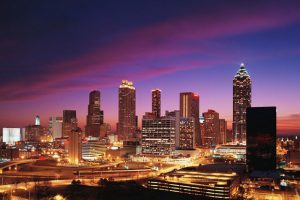 Sunset panorama of Atlanta city