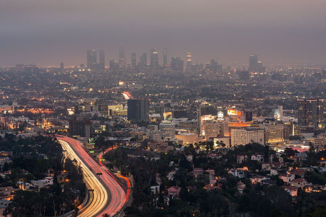 Landscape of Los Angeles at night